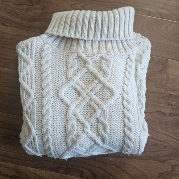 Paul James 100% Wool Cream Cable Knit Wool Sweater Large - Picture 5 of 5